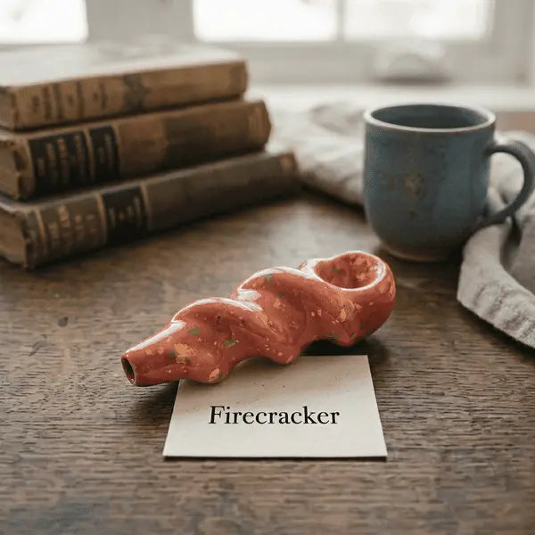 Spiral Fossil Form - Firecracker