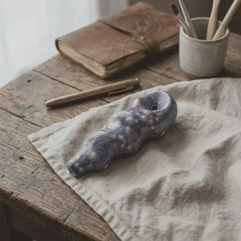 Spiral Fossil Form - Periwinkle Sky